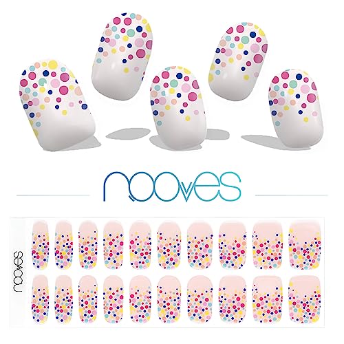 NOOVES - Gelfolien für Nägel, Party Time - mehrfarbig, 20 Stück, Premium-Gelnägel, Gel, Nagelaufkleber, inkl. 1 Nagelfeile und 1 Orangenstab, vegan von NOOVES