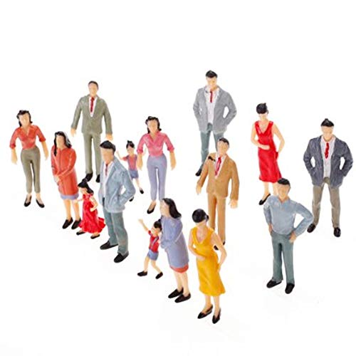 100 stücke Passagier People Figuren, lackierte Figuren für Modellzüge, 1: 150 winzige Menschen Pose Waage Modell Multi Usage Handgemalte Figuren Stehende Pose Mini Gemälde Modell Desktop Dekoration von NOPEILVI