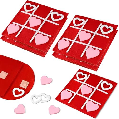 NOPKESV Bulk Pack von 5 Tic Tac Toe Spiel für Erwachsener Valentinstag Paar Spiel für Kinder Mini-Brettspiel Spielzeug Geburtstag Party Favors Karneval zum Valentinstag von NOPKESV