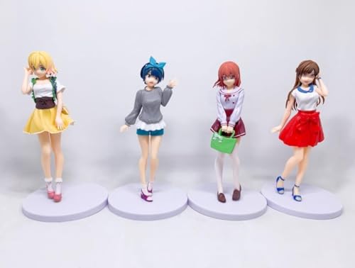 Anime-Mädchen-Figur, 18 cm, 4 Stück/Set, beliebte Rent A Girlfriend Chizuru Mizuhara, Anime-Figur, Ruka Sarashina/NOPQRZTUsawa Sumi Actionfiguren-Kollektion, Modellpuppe, Spielzeug, Kinder, Ornamente, von NOPQRZTU