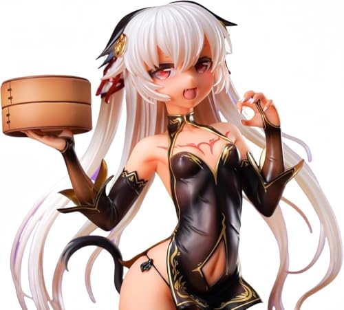 Ecchi Figur Perverse Figur Cheongsam Bun Girl Actionfigur Home Decoration Collection Figur Anime Figur Mädchen Sammlung Puppe mit abnehmbarer Kleidung 20 cm (weiche Version) (mit Sockel) von NOPQRZTU