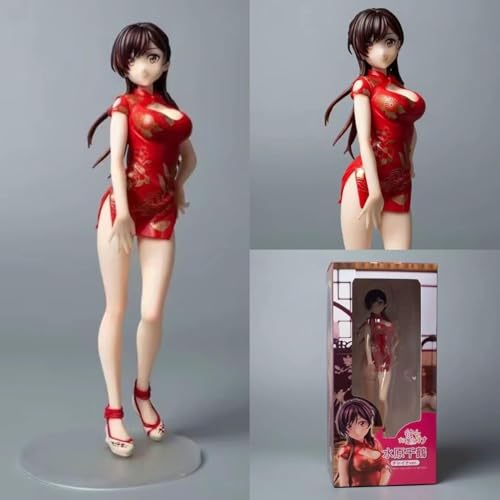 NOPQRZTU Anime-Girl-Figur, 24 cm, edición limitada, alquiler de anime, figura de novia de Ichinose Chizuru, dibujos animados, Otaku Cheongsam, niña, figura de acción de PVC, juguete Mizuhara von NOPQRZTU