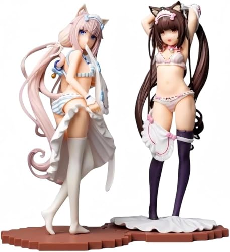 NOPQRZTU Ecchi Anime-Figur, Vanille/Chocola, 1/7 Actionfiguren, Comic-Charakter, Modell, Anime-Peripheriegeräte, Sammlungen, Geschenk für Fans, 24 cm, 2 Stück von NOPQRZTU