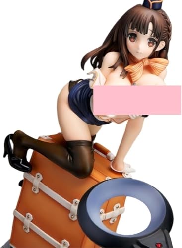 NOPQRZTU Ecchi Anime Figuren Hentai Figur 1/7 Langhaarige Stewardess nsfw Figur Niedliche Mädchen Anime Girl Collection Figur Spielzeug Cartoon Collection 23,5 cm (mit Sockel) von NOPQRZTU