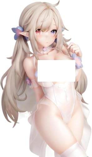 NOPQRZTU Ecchi Figuren Hentai-Figuren, reinweißes Elfenmädchen, Heimdekoration, Sammelfiguren, Anime-Figuren, Mädchen, Sammelpuppen, abnehmbare Kleidung, 25 cm (weiche Brust) (mit Sockel) von NOPQRZTU