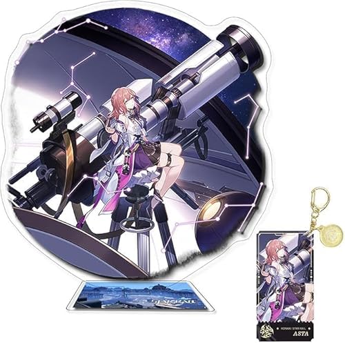 NOPQRZTU Honkai Star Rail Holder Keychain Set, Anime Acryl Display Ständer Argenti Fireflies 6 Inch Acrylic Stand Up Sign (Misha) von NOPQRZTU