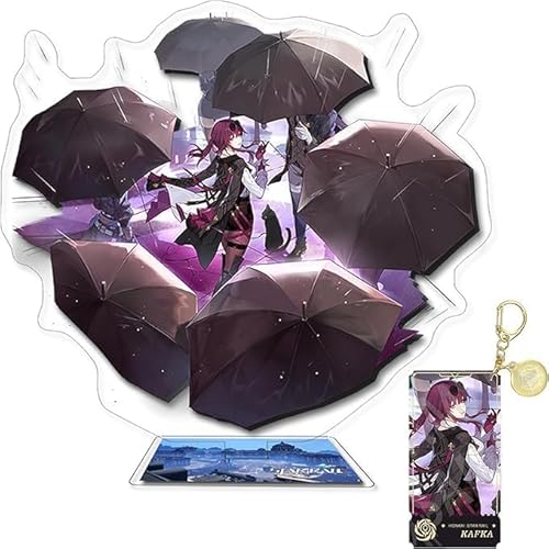 NOPQRZTU Honkai Star Rail Holder Keychain Set, Anime Acryl Display Ständer Argenti Fireflies 6 Inch Acrylic Stand Up Sign (Misha) von NOPQRZTU