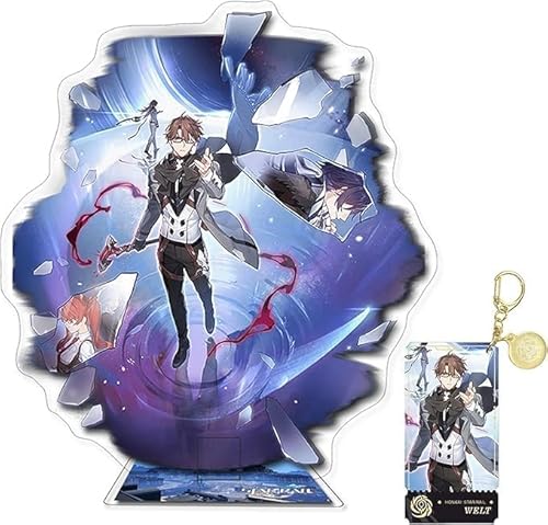 NOPQRZTU Honkai Star Rail Holder Keychain Set, Anime Acryl Display Ständer Argenti Fireflies 6 Inch Acrylic Stand Up Sign (Misha) von NOPQRZTU