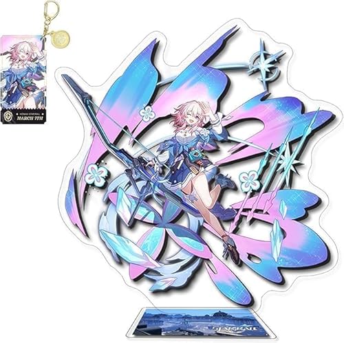 NOPQRZTU Honkai Star Rail Holder Keychain Set, Anime Acryl Display Ständer Argenti Fireflies 6 Inch Acrylic Stand Up Sign (Misha) von NOPQRZTU