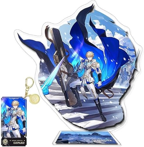 NOPQRZTU Honkai Star Rail Holder Keychain Set, Anime Acryl Display Ständer Argenti Fireflies 6 Inch Acrylic Stand Up Sign (Misha) von NOPQRZTU