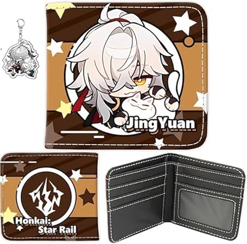 NOPQRZTU Honkai Star Rail Wallet Cute Anime Wallet Keychain Set Anime Bi-Fold Wallet Gift For Anime Game Fans (Huohuo) von NOPQRZTU