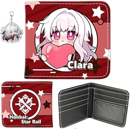 NOPQRZTU Honkai Star Rail Wallet Cute Anime Wallet Keychain Set Anime Bi-Fold Wallet Gift For Anime Game Fans (Huohuo) von NOPQRZTU