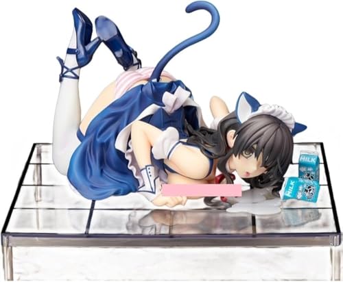 NOPQRZTU Nsfw Figur Ecchi Figur Anime Figur 1/7 CAT-Lap-Milk Niedliche Puppe Dekoration Modell Cartoon Spielzeugfigur Anime Girl Serie 12 cm (Schwarz) von NOPQRZTU