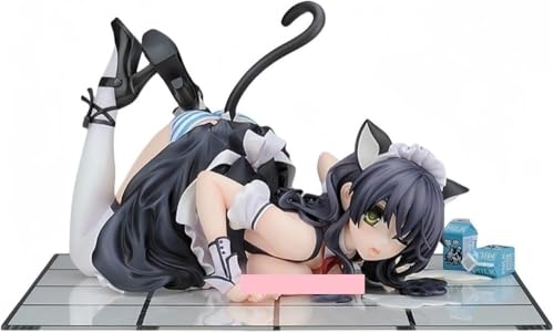 NOPQRZTU Nsfw Figur Ecchi Figur Anime Figur 1/7 CAT-Lap-Milk Niedliche Puppe Dekoration Modell Cartoon Spielzeugfigur Anime Girl Serie 12 cm (Schwarz) von NOPQRZTU