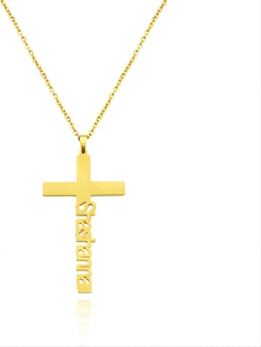 NOPQRZTU Personalisierte Kreuz-Halskette mit Namen, Taufgeschenk, personalisierte Halskette mit Namen, christliches Geschenk, minimalistische Halskette von NOPQRZTU