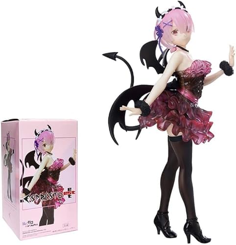 NOPQRZTU Re:Zero Starting Life in Another World, abnehmbare Anime-Figur, Angels, Rem Demons Ram Actionfigur, Rem/Ram Figur, Modell, Puppe, Spielzeug, Desktop-Ornamente, in Geschenkbox von NOPQRZTU