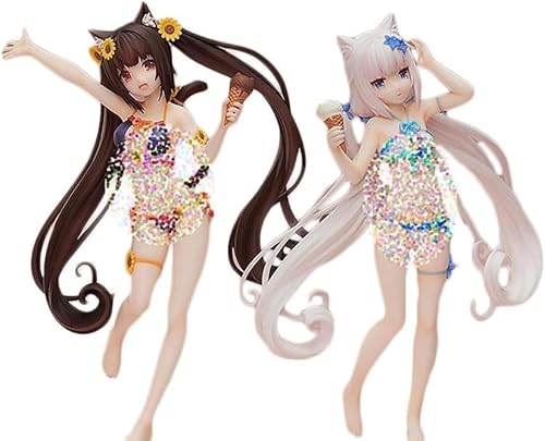 NOPQRZTU Vanilla & Chocola Badeanzug Ver. 1/12 Actionfigur/ECCHI-Figur/Anime-Figur/bemaltes Charaktermodell/Spielzeugmodell/PVC/Anime-Sammlerstück 17 cm (Chocola) von NOPQRZTU