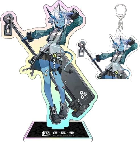 NOPQRZTU Zenless Zone Zero Stand-Up Keychain Set Anime Acryl Display Ständer Ellen Joe Zhu Yuan Schlüsselanhänger von NOPQRZTU