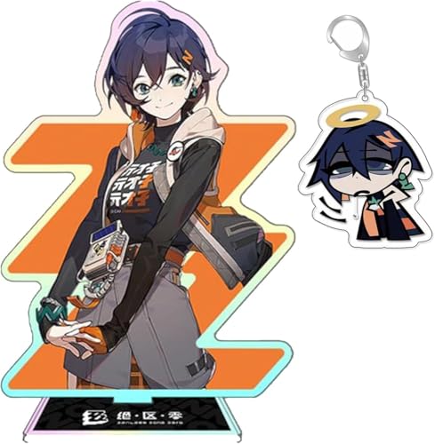 NOPQRZTU Zenless Zone Zero Stand-Up Keychain Set Anime Acryl Display Ständer Ellen Joe Zhu Yuan Schlüsselanhänger von NOPQRZTU