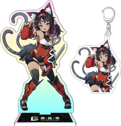 NOPQRZTU Zenless Zone Zero Stand-Up Keychain Set Anime Acryl Display Ständer Ellen Joe Zhu Yuan Schlüsselanhänger von NOPQRZTU