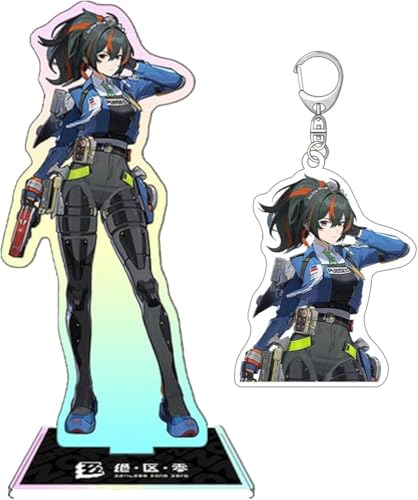 NOPQRZTU Zenless Zone Zero Stand-Up Keychain Set Anime Acryl Display Ständer Ellen Joe Zhu Yuan Schlüsselanhänger von NOPQRZTU