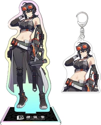 NOPQRZTU Zenless Zone Zero Stand-Up Keychain Set Anime Acryl Display Ständer Ellen Joe Zhu Yuan Schlüsselanhänger von NOPQRZTU