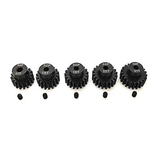 NORMICHIC 32P Metall Sporengetriebe Gehärtetes Motorgetriebe für Traxxas Slash 4x4, Upgrade Motor Ritzel Getriebe Set: 17T 18T 19T 20T 21T Motor Ritzel Getriebe Teile (B) von NORMICHIC