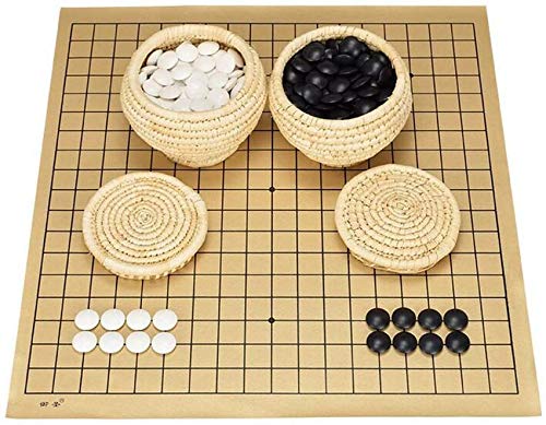 Go-Spielbrett-Set, Casual Games Home Zubehör Go Gobang Set Einseitiges Schachspiel for Erwachsene Schwarz-Weiß-Schach von NOURIS