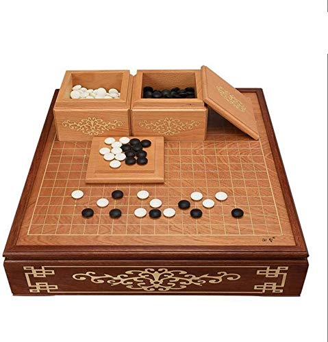 Go-Spielbrett-Set, Gelegenheitsspiele, Wohnaccessoires, Go-Set for Erwachsene, Drachenhirn, Holzschachbrett, klassisch, groß (braun) von NOURIS