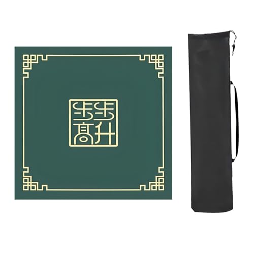 Mahjong-Spieltischmatte, geräuschreduzierende Mahjong-Tischmatte, Mahjong-Matte aus Faser und Gummi, vibrationsreduzierendes Mahjong-Pad for Mahjon-Poker (grau, 70 x 70 cm (27,55 x 27,55 Zoll))(Green) von NOURIS