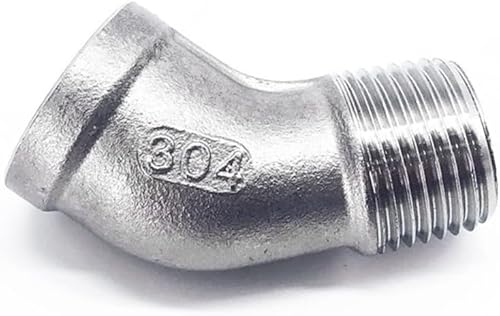 Rohrbogenverschraubung, 1 Stück Buchse auf Stecker 45 Grad Kupplung 304 Edelstahl Rohrverschraubung 1/4" 3/8" 1/2" 3/4" 1" 1-1/4" 1-1/2" 2"/Farbe/1/4 von NOURIS