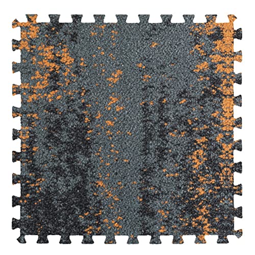 Schaumstoff-Puzzlematte, 10 Stück kurze Plüsch-Schaumstoffmatte, ineinandergreifende Bodenmatte aus Teppichfliesen, Puzzle-Bodenspielmatten for Krabbeln, Fitnessstudio, Yoga, Sport, 30,5 x 30,5 cm, me von NOURIS