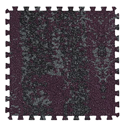 Schaumstoff-Puzzlematte, 10 Stück kurze Plüsch-Schaumstoffmatte, ineinandergreifende Bodenmatte aus Teppichfliesen, Puzzle-Bodenspielmatten for Krabbeln, Fitnessstudio, Yoga, Sport, 30,5 x 30,5 cm, me von NOURIS