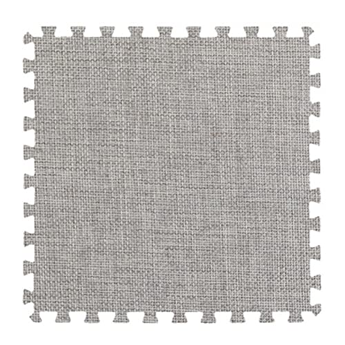 Schaumstoff-Puzzlematte, 10-teilige ineinandergreifende Schaumstoff-Bodenmatte aus Baumwollleinen, weiche Schaumstoff-Spielmatte, rutschfeste Bodenmatte for Krabbeln und Spielen, Spielmatte, 12 x 12 x von NOURIS