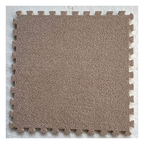 Schaumstoff-Puzzlematte, 16-tlg. ineinandergreifende Bodenmatte aus verdicktem Plüschschaum, flauschige quadratische Schaumstoff-Bodenfliesen, 61 x 61 cm, weiche, rutschfeste ineinandergreifende Schau von NOURIS