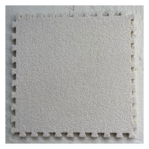 Schaumstoff-Puzzlematte, 16-tlg. ineinandergreifende Bodenmatte aus verdicktem Plüschschaum, flauschige quadratische Schaumstoff-Bodenfliesen, 61 x 61 cm, weiche, rutschfeste ineinandergreifende Schau von NOURIS