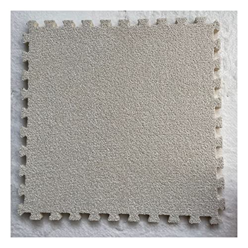 Schaumstoff-Puzzlematte, 16-tlg. ineinandergreifende Bodenmatte aus verdicktem Plüschschaum, flauschige quadratische Schaumstoff-Bodenfliesen, 61 x 61 cm, weiche, rutschfeste ineinandergreifende Schau von NOURIS