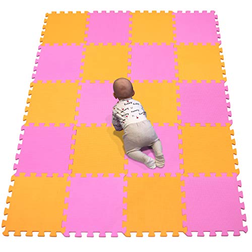 Schaumstoff-Puzzlematte, 20 Kacheln (30 cm × 30 cm × 1 cm pro Kachel), weiche Puzzle-Spielmatten for Babys, dicker EVA-Schaumstoffboden for Kinder, weiche ineinander greifende Matte for Kleinkinder un von NOURIS