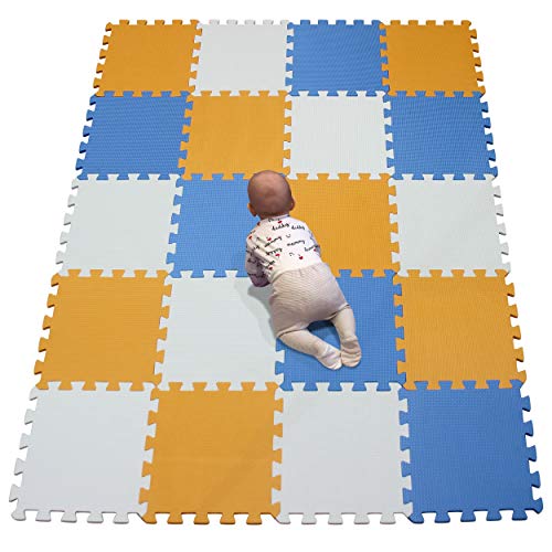 Schaumstoff-Puzzlematte, 20 Kacheln (30 cm × 30 cm × 1 cm pro Kachel), weiche Puzzle-Spielmatten for Babys, dicker EVA-Schaumstoffboden for Kinder, weiche ineinander greifende Matte for Kleinkinder un von NOURIS