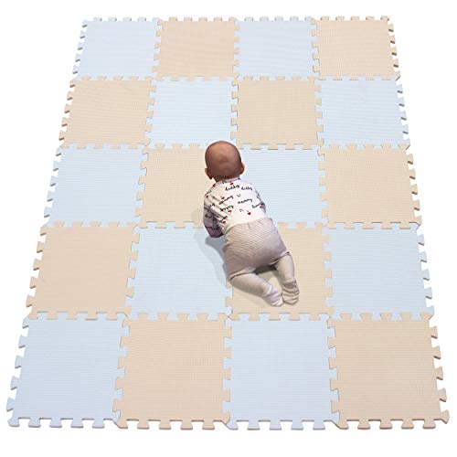 Schaumstoff-Puzzlematte, 20 Kacheln (30 cm × 30 cm × 1 cm pro Kachel), weiche Puzzle-Spielmatten for Babys, dicker EVA-Schaumstoffboden for Kinder, weiche ineinander greifende Matte for Kleinkinder un von NOURIS