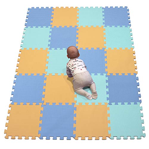 Schaumstoff-Puzzlematte, 20 Kacheln (30 cm × 30 cm × 1 cm pro Kachel), weiche Puzzle-Spielmatten for Babys, dicker EVA-Schaumstoffboden for Kinder, weiche ineinander greifende Matte for Kleinkinder un von NOURIS