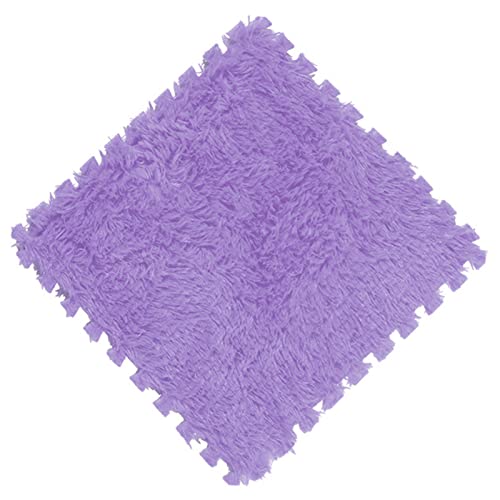 Schaumstoff-Puzzlematte, Puzzle-Spielmatte, rutschfeste ineinander greifende Schaumstoffmatten, Plüsch-Spielmatte for Spielzimmer, Schlafzimmer, (16 Stück) – 30,5 x 30,5 x 1,2 cm (Farbe: Blau)(Purple) von NOURIS