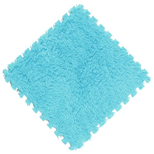 Schaumstoff-Puzzlematte, Puzzle-Spielmatte, rutschfeste ineinander greifende Schaumstoffmatten, Plüsch-Spielmatte for Spielzimmer, Schlafzimmer, (16 Stück) – 30,5 x 30,5 x 1,2 cm (Farbe: Blau)(Blue) von NOURIS