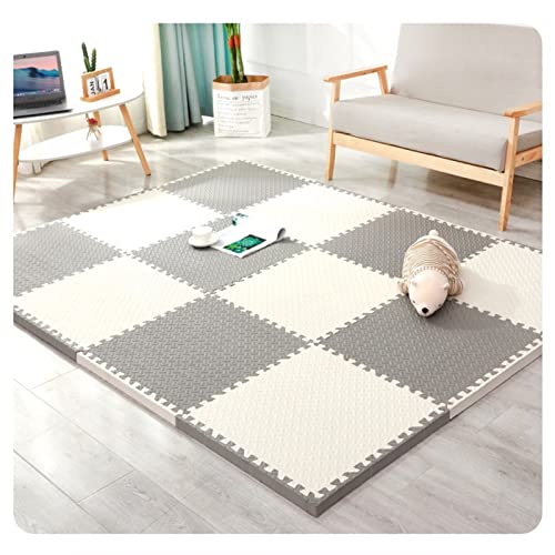 Schaumstoff-Puzzlematte, Schaumstoff-Puzzlematte 20-teilig, ineinander greifende Schaumstoff-Bodenmatte, Klettermatte, weiche Bodenfliesen for Zuhause, Schlafzimmer, 2,5 cm dick, 60 x 60 Zoll Spielmat von NOURIS