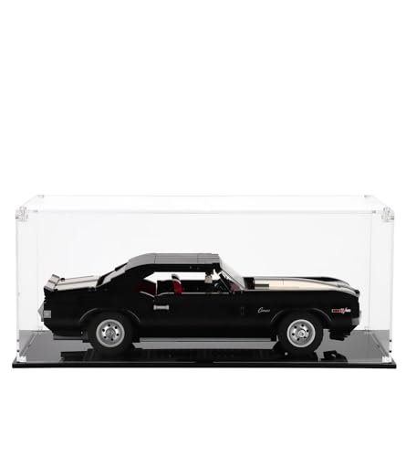 NOVDA Acryl-Vitrine für Lego Chevrolet Camaro Z28 10304, staubdichte Vitrine für Lego 10304, Größe: 45 x 20 x 15 cm (Modell Nicht im Lieferumfang enthalten) von NOVDA