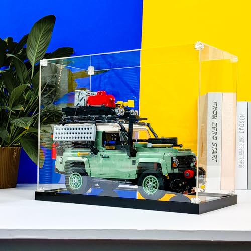 NOVDA Acryl-Vitrine für Lego Icons Classic Defender 90 10317, staubdichte Vitrine für Lego 10317, Größe: 40 x 20 x 30 cm (Modell Nicht im Lieferumfang enthalten) von NOVDA