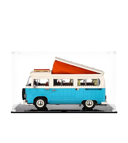 NOVDA Acryl-Vitrine für Lego T2 Camper Van 10279, staubdichte Display-Box für Lego 10279, Größe: 38 x 20 x 20 cm (Modell Nicht im Lieferumfang enthalten) von NOVDA