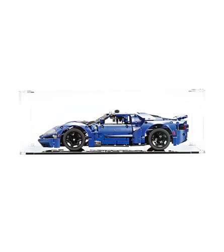 NOVDA Acryl-Vitrine für Lego Technic 2022 Ford GT 42154, staubdichte Vitrine für Lego 42154, Größe: 45 x 20 x 15 cm (Modell Nicht im Lieferumfang enthalten) von NOVDA