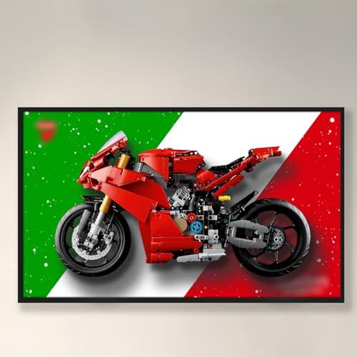 NOVDA Display-Wandtafel für Lego technic La Moto Ducati Panigale V4 S Car,65x40cm Display-Tafel für Lego 42206 Auto-Wandhalterung(Ohne Modell) von NOVDA