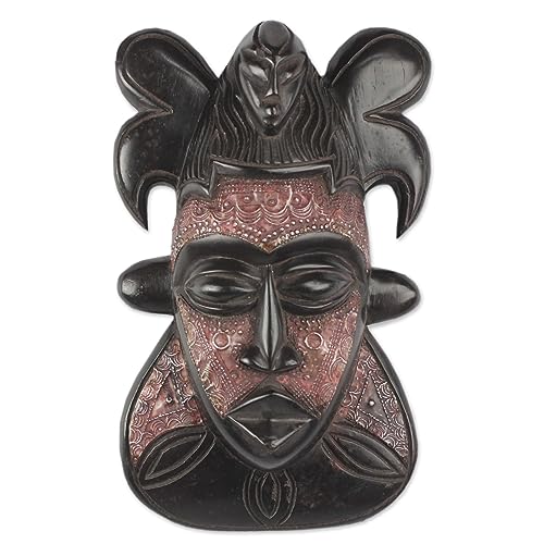 NOVICA Handgefertigte Maske aus afrikanischem Holz von NOVICA